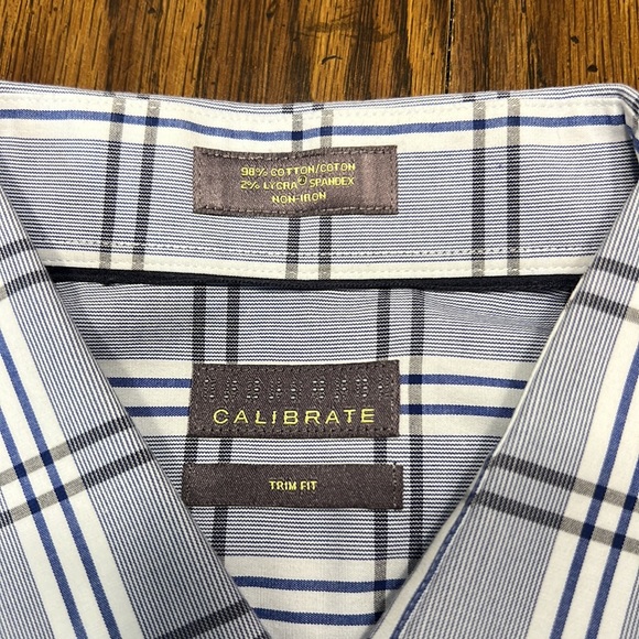 Calibrate Dress Button Down Shirt Size 17 Trim Fit - Picture 4 of 6